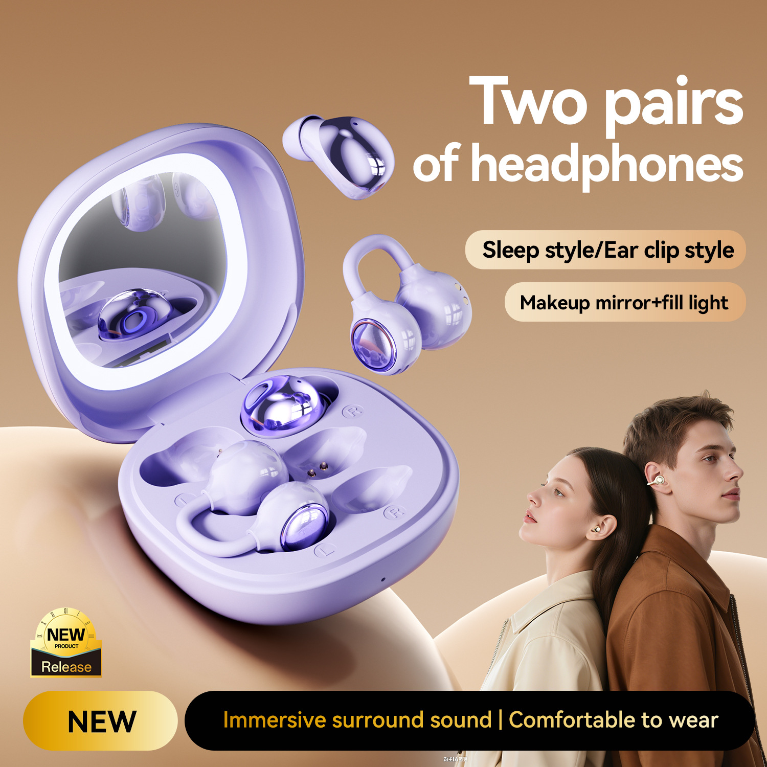 New Product M165 Clip Ear Space Capsule High Sound Quality Low Latency Long Battery Life Private Mold Wireless Bluetooth Earphone