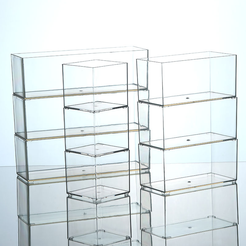 Desktop storage box, narrow and tall, transparent acrylic for snacks, kitchen, mirror cabinet, files, bathroom