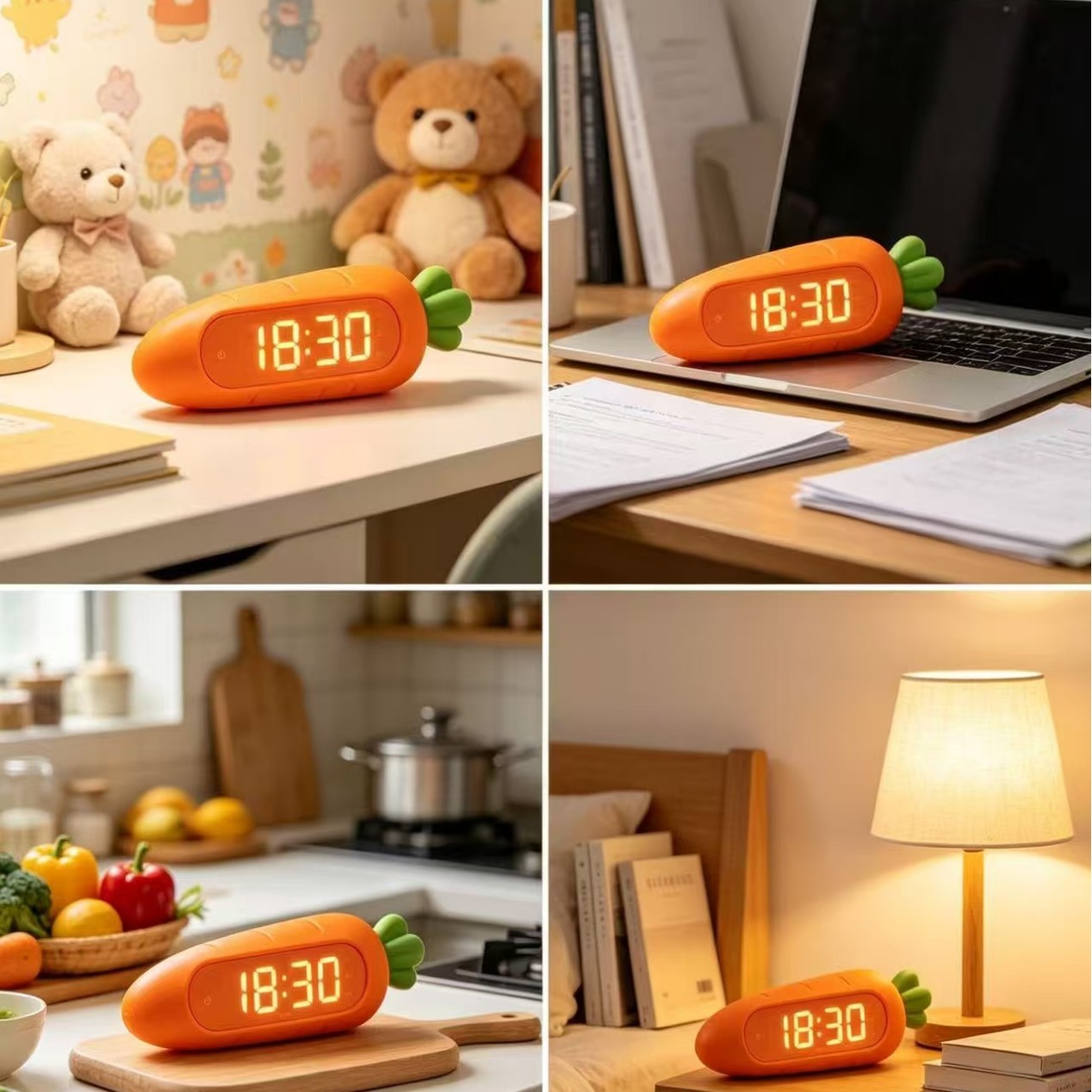 Student Dual-Purpose Time Management Alarm Clock Kitchen Timer Children Self-Discipline Desktop Reminder Big White Timer