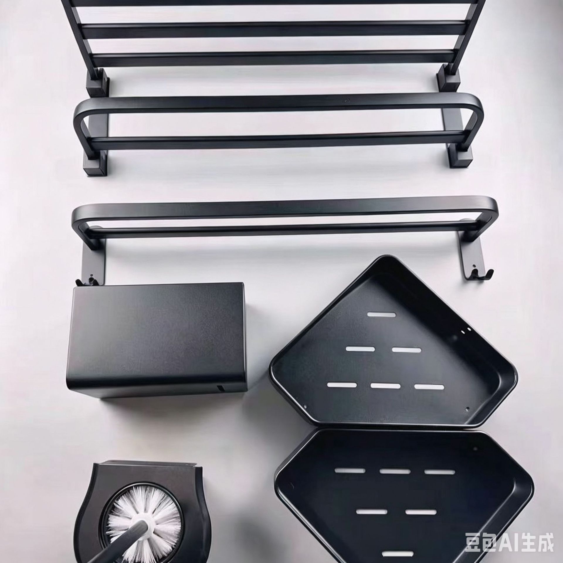 Bathroom Five-Piece Set Towel Bar Toilet Paper Holder Bathroom Hardware Set Stainless Steel Towel Rack No-Drill Hanging Accessories