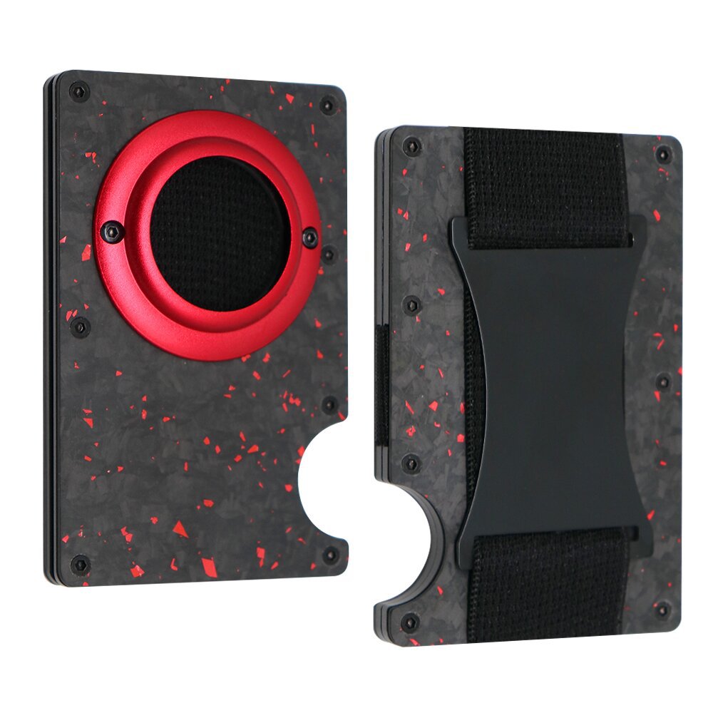 New Forged Carbon Fiber Card Holder RFID Anti-theft Aluminum Alloy Card Clip Anti-demagnetization Metal Card Sleeve