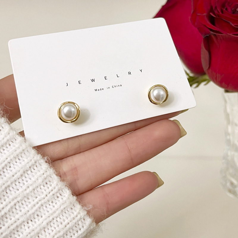 S925 silver needle simple small pearl ear studs simple mini short earrings earrings for women 6545