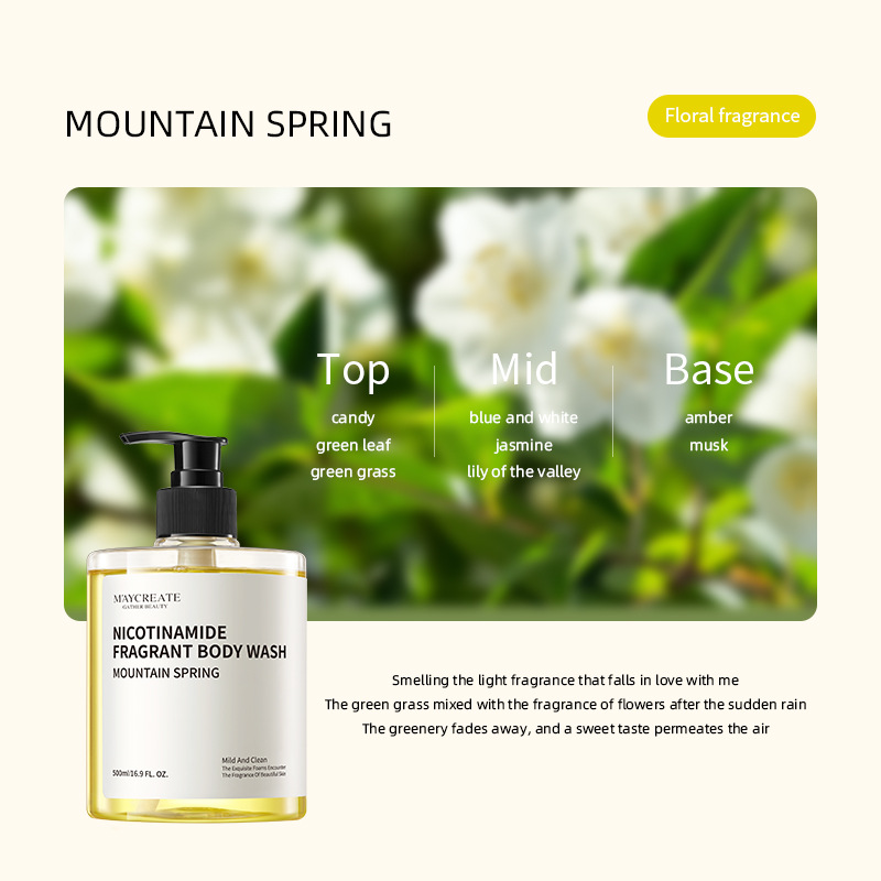 All English Packaging Niacinamide Shower Gel Niacinamide Scented Shower Gel