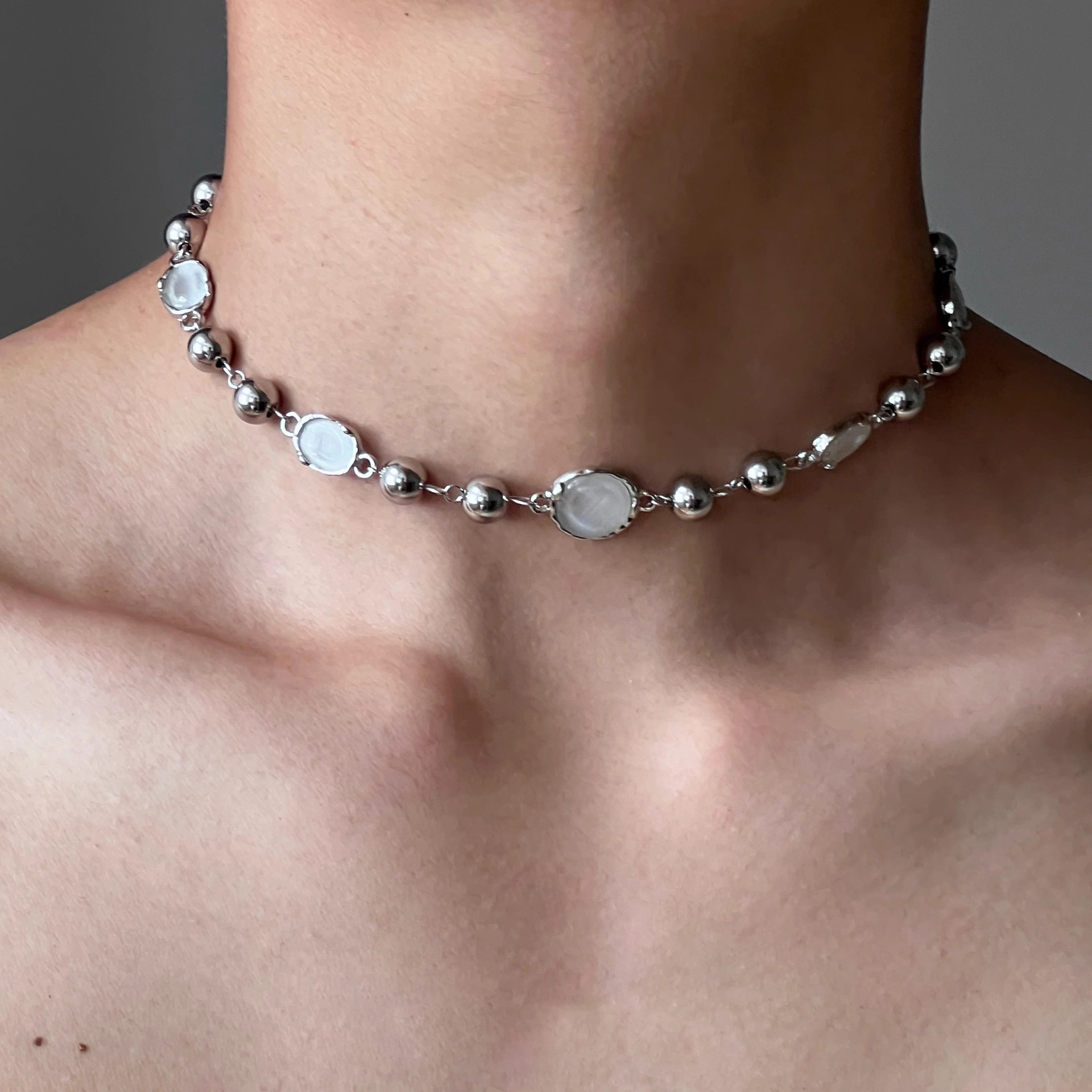 2025 New Exaggerated Punk Necklace Y2K Irregular Subculture Hip Hop Unisex Small Collarbone Chain