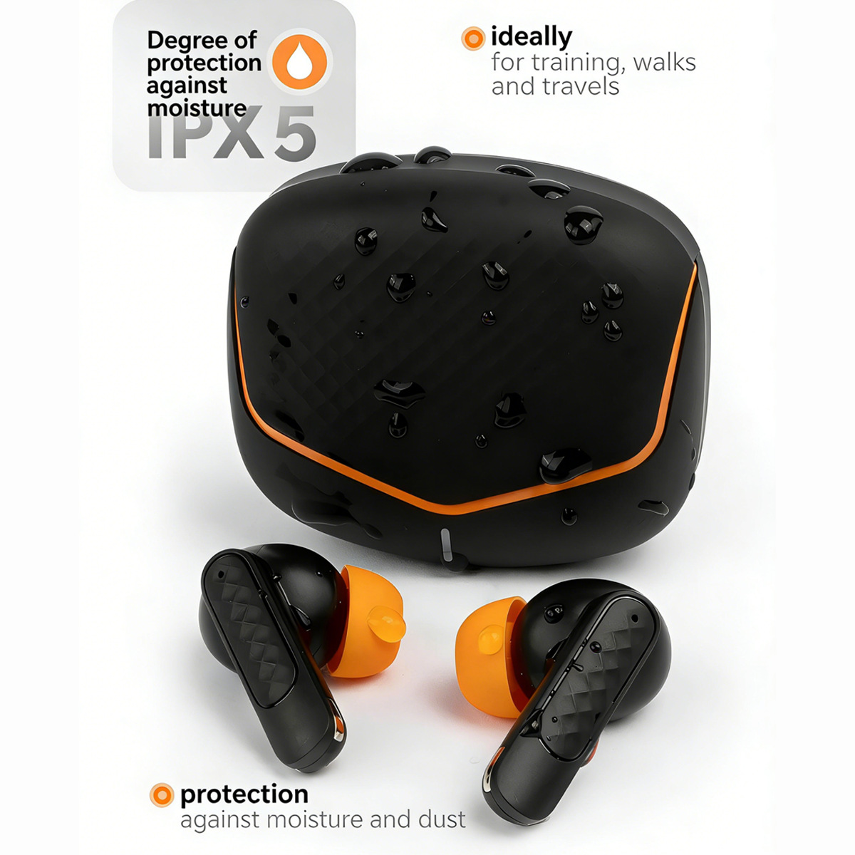 IVANTE Private Mold S1 Quad-Mic ENC Call ANC Noise Reduction Low Latency Wireless TWS In-Ear Bluetooth Headphones