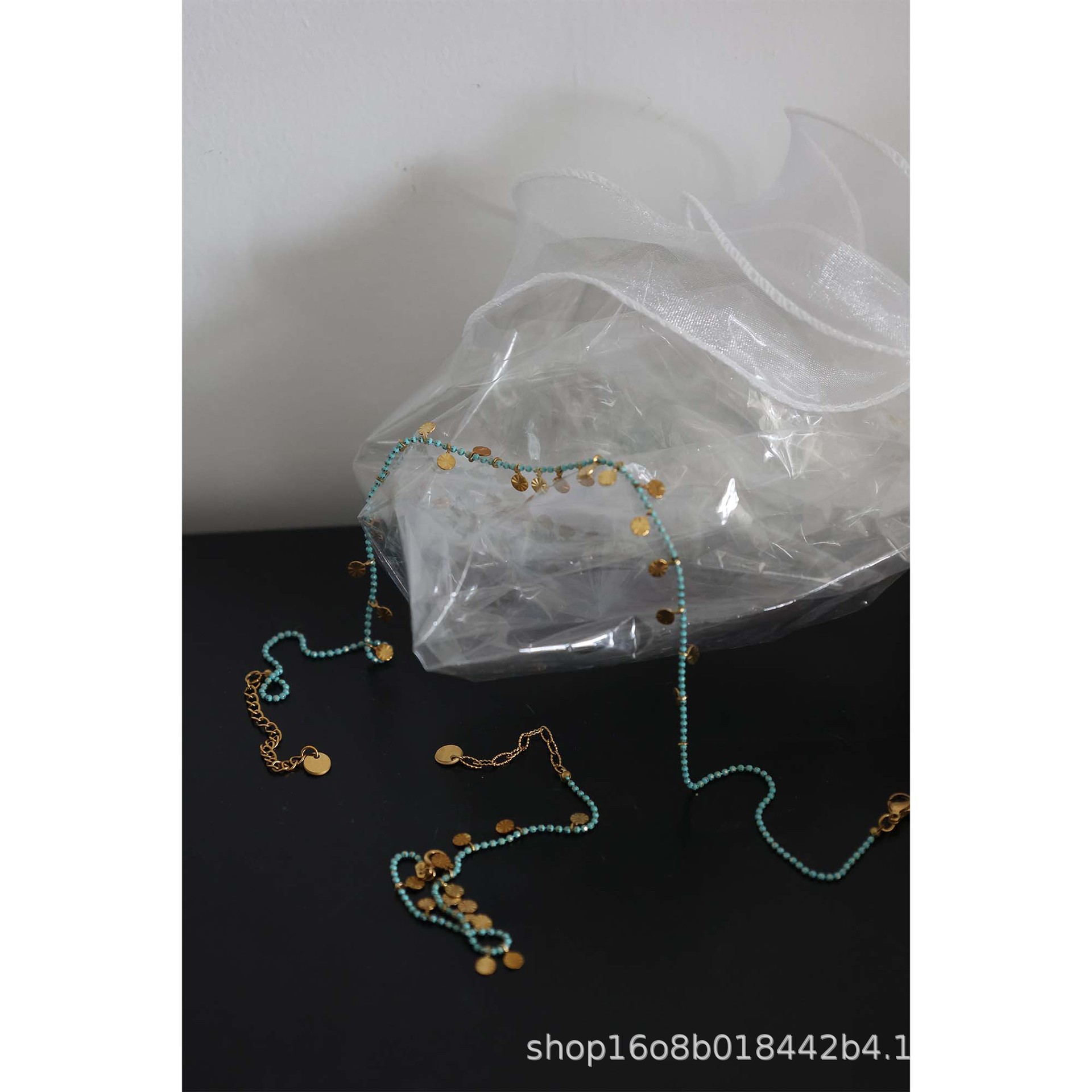 301 Workshop Stable Bohemian Ethnic Style Handmade Necklace Rice Beads Natural Turquoise Y8-11