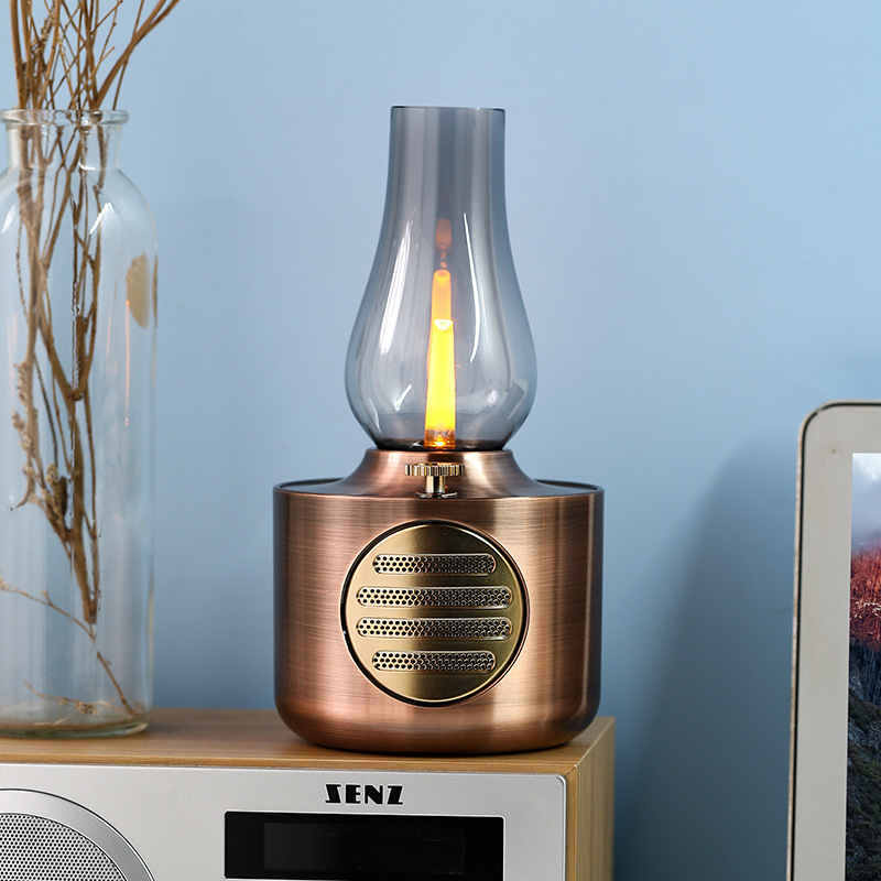 Private Mold Kerosene Lamp Speaker Camping Atmosphere Light Outdoor Camping Lighting Speaker