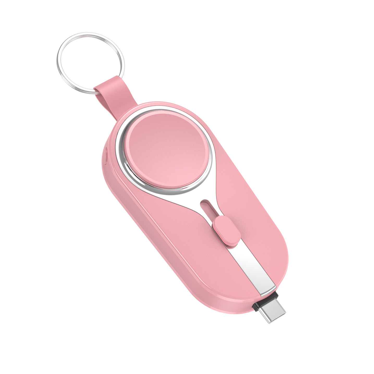 Solar mini keychain power bank phone watch emergency power bank two-in-one plug