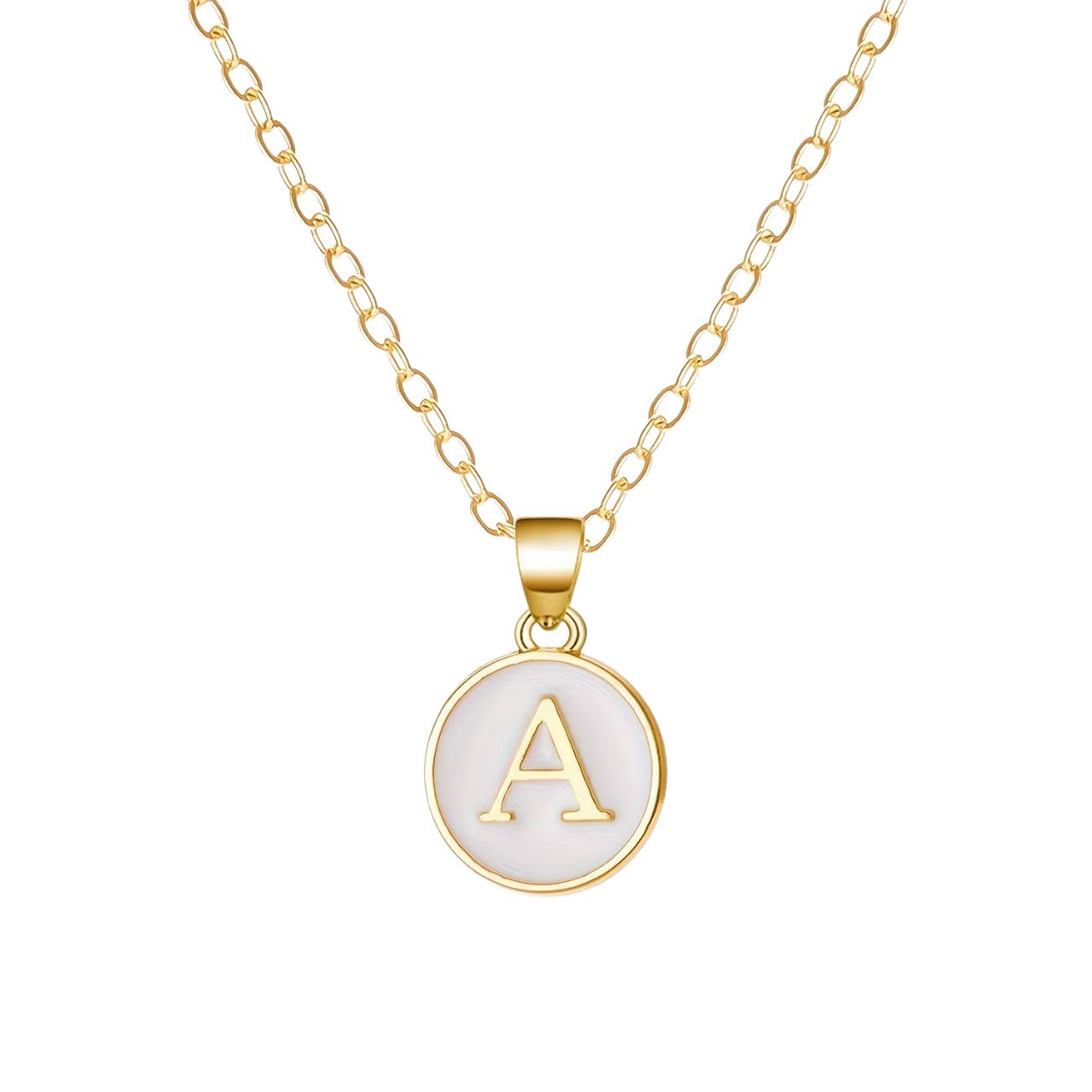Geometric 26-letter necklace simple 26-letter necklace alloy pendant necklace
