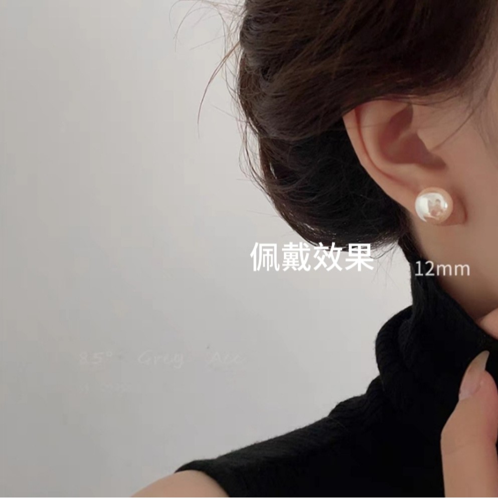 Natural freshwater pearl Chinese-style stud earrings for women 925 silver needle new ear accessories