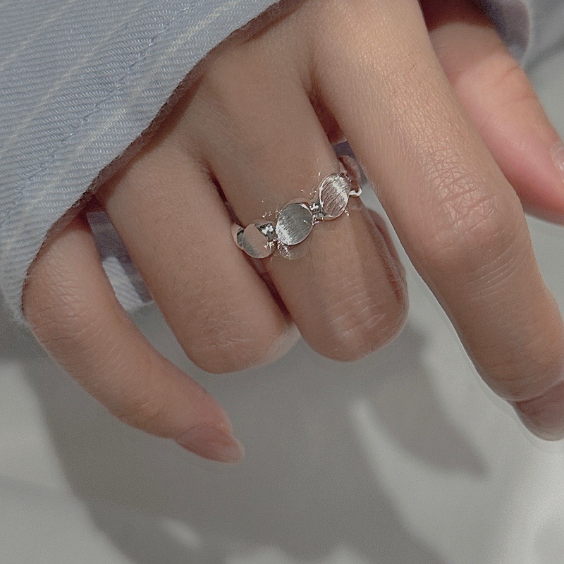 S925 sterling silver minimalist brushed bean grain ring