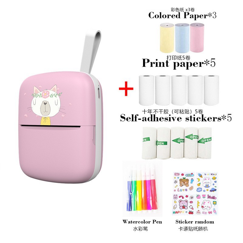 Mini C9 small portable printer photo search question thermal paper student wrong question