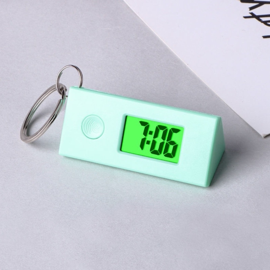 New student children electronic watch male female exam study triangle luminous electronic watch portable backpack keychain