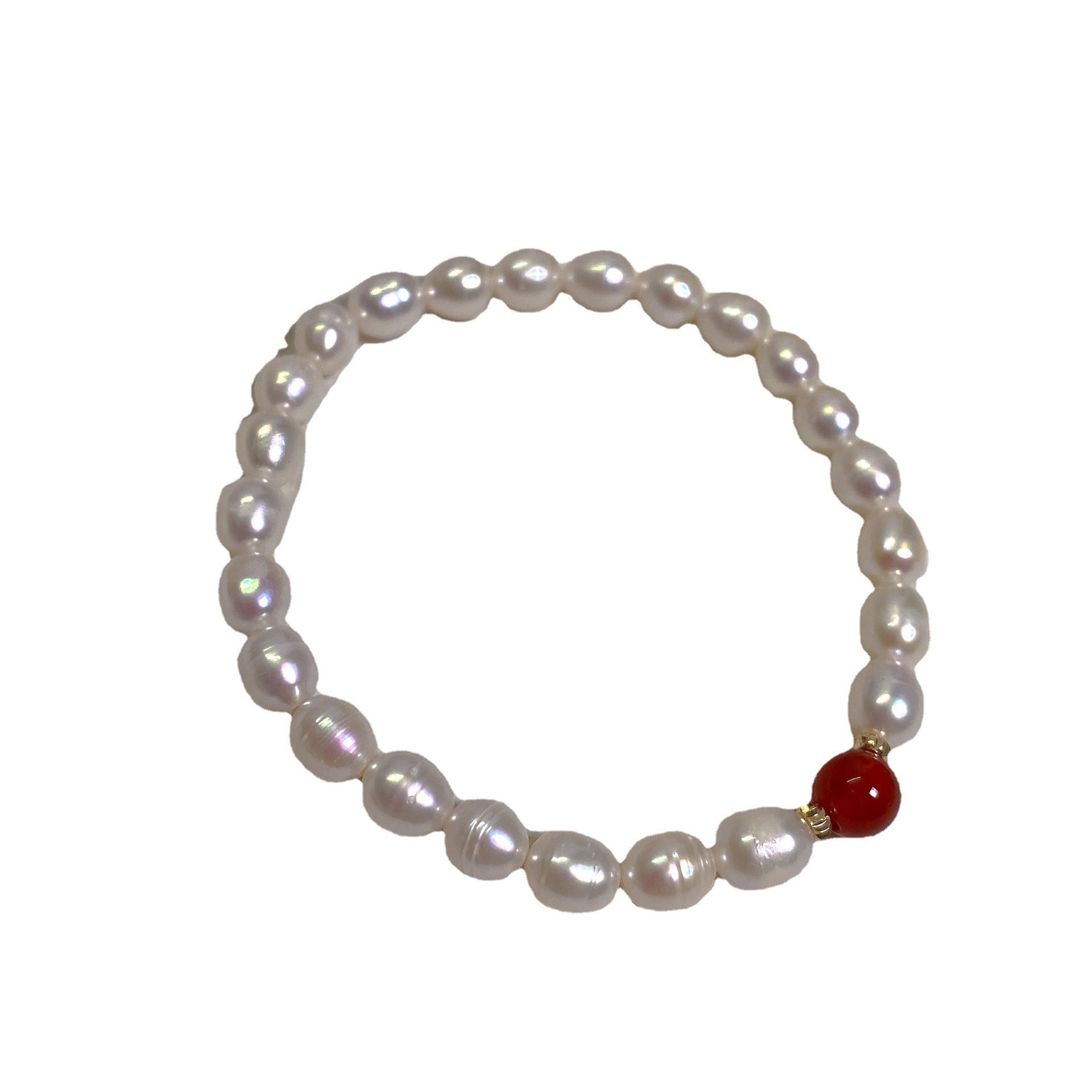 Irregular freshwater pearl bracelet elastic adjustable baroque style