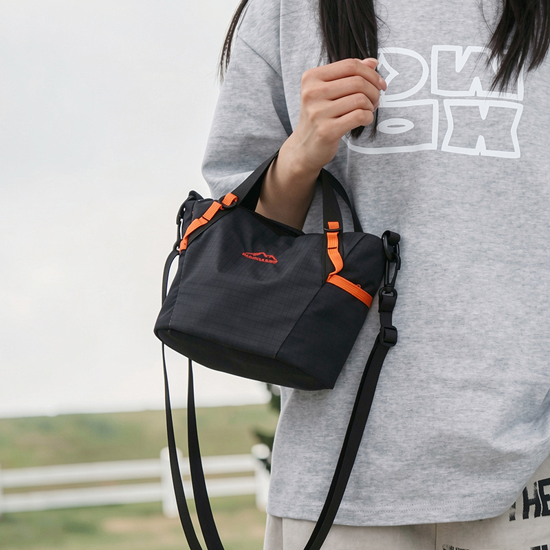2026 New Dopamine Contrast Color Small Tote Bag Lightweight Nylon Handbag Casual Commute Crossbody Shoulder Bag