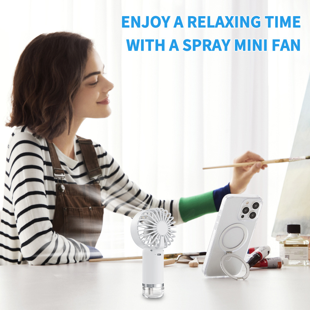 Spray Fan USB Charging Outdoor Mini Handheld Small Fan Portable Humidification Cooling Desktop Fan
