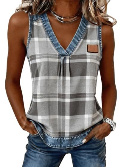 2026 New Women's V-Neck Sleeveless Colorful Print Women's Vest