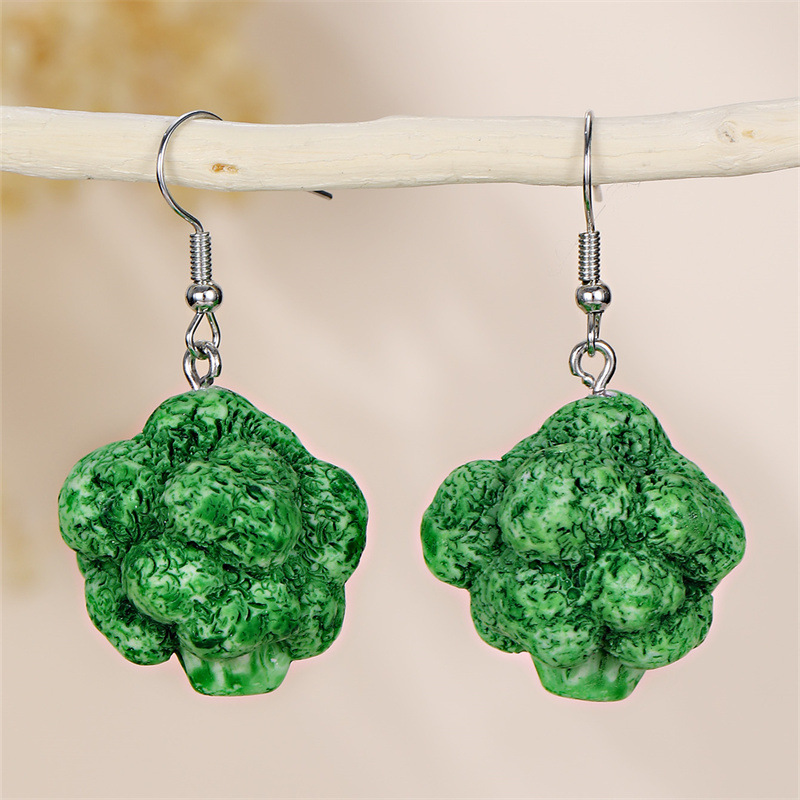 EZ5478 Vegetable Earrings Lettuce Broccoli Green Series Seasonal Vegetable Pendant Women's Ear Accessories