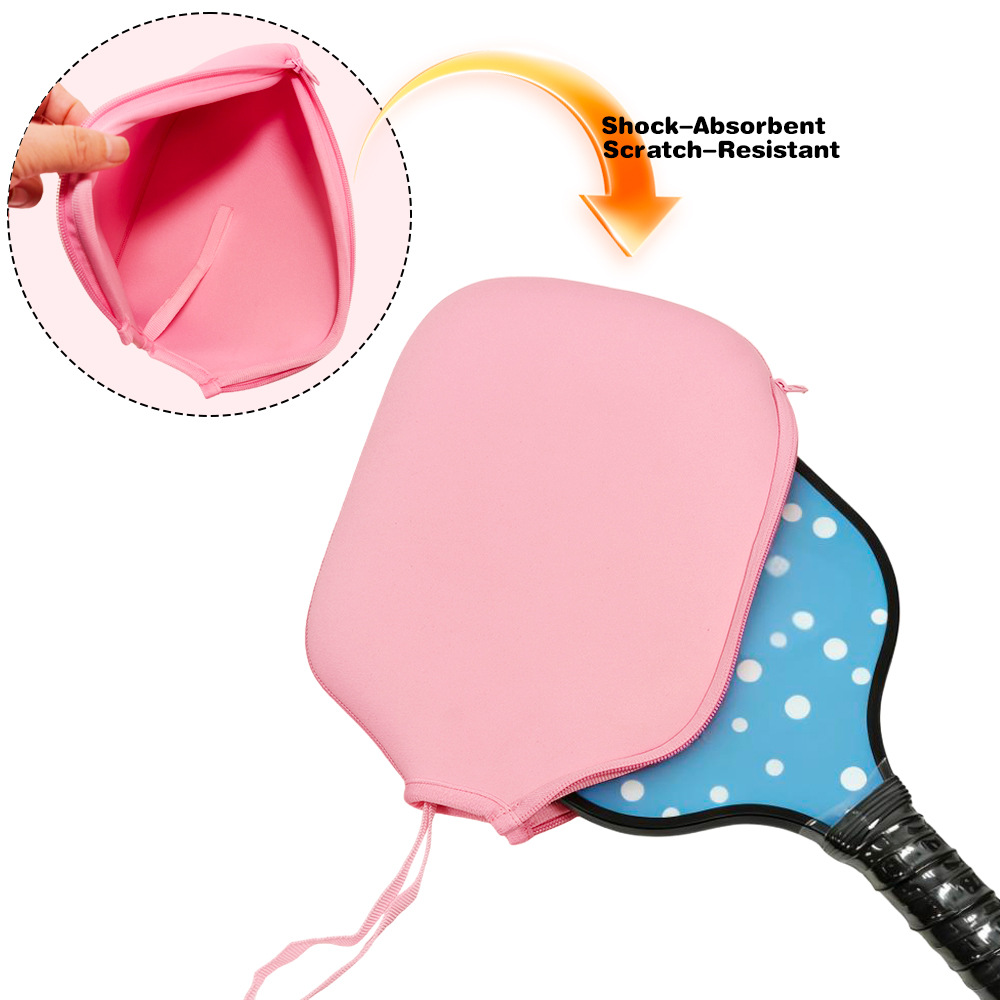 Pink pickleball paddle case, beach tennis racket bag, table tennis paddle bag, paddle protective cover, portable sun protection