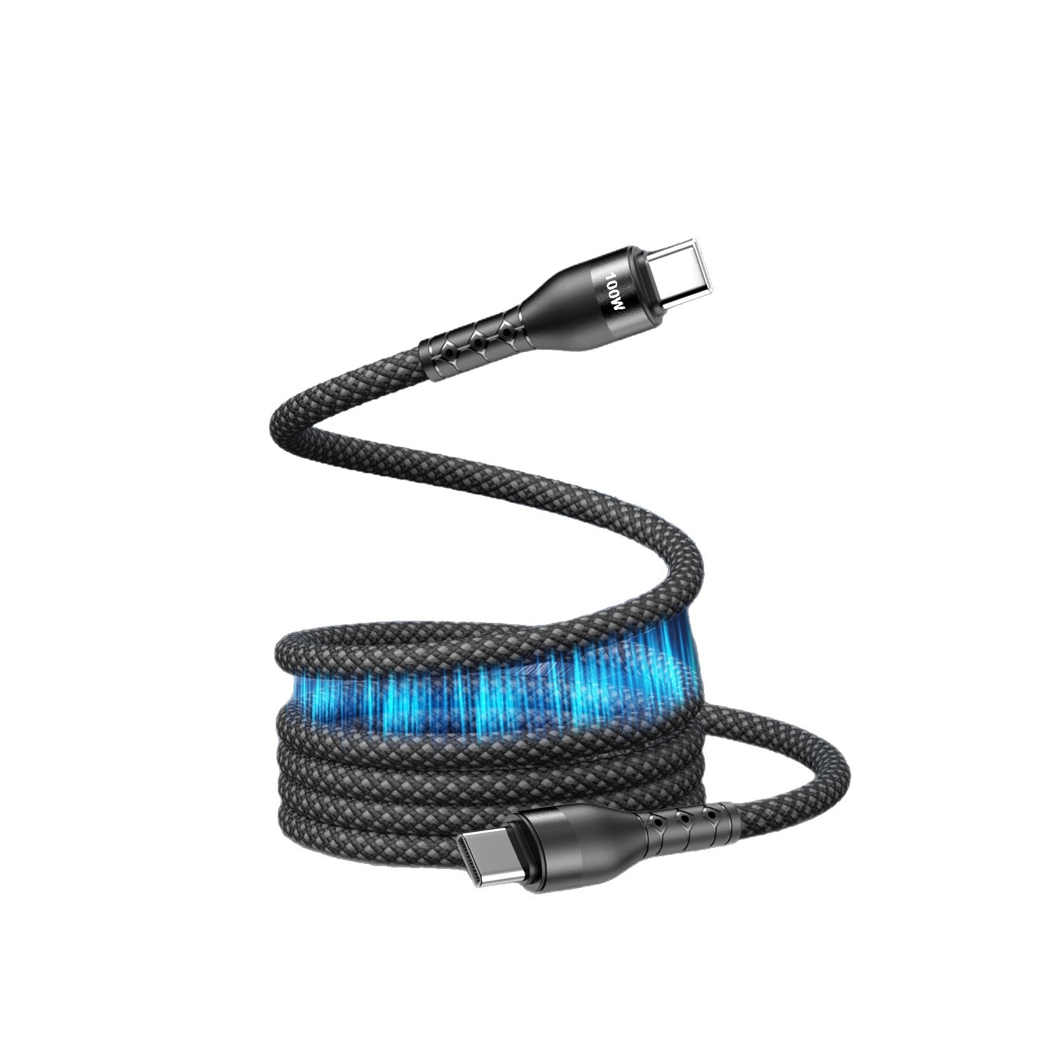 Dual Type-C Charging Cable for iPhone Apple Huawei Xiaomi 100W Magnetic Fast Charging Data Cable