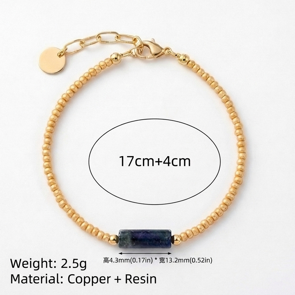 Multi-material layered bracelet ribbon bead metal chain combination hand accessory