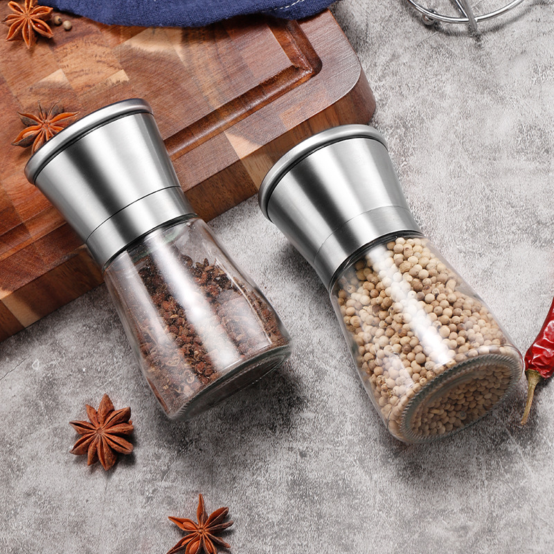 304 stainless steel pepper grinder manual grinding bottle freshly ground crushed sea salt Sichuan pepper granules seasoning bottle
