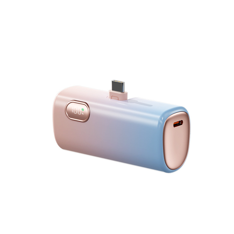 Outdoor 3C Foldable Charging Power Bank Cable Plug Capsule 5000mAh Portable Pocket Mobile Power Supply