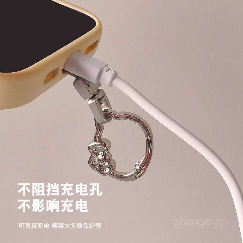 Cute cat cat swivel head clip piece phone strap thin gasket not top shell does not affect charging sturdy durable anti-loss
