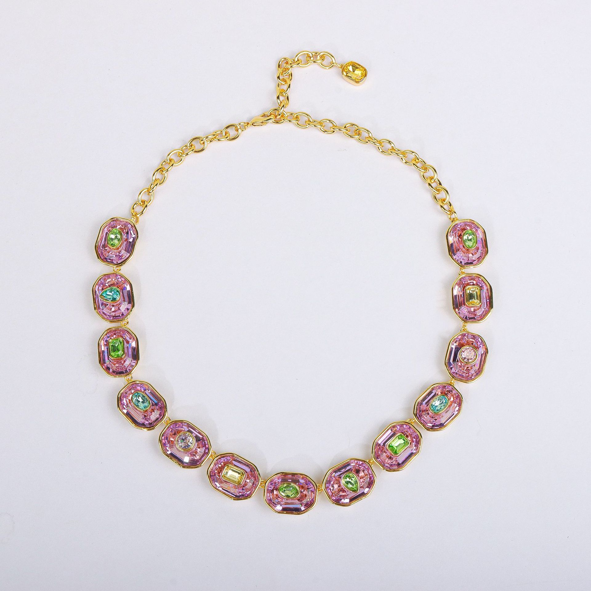 Fresh and sparkling crystal micro-set super shiny bracelet necklace design element set for women