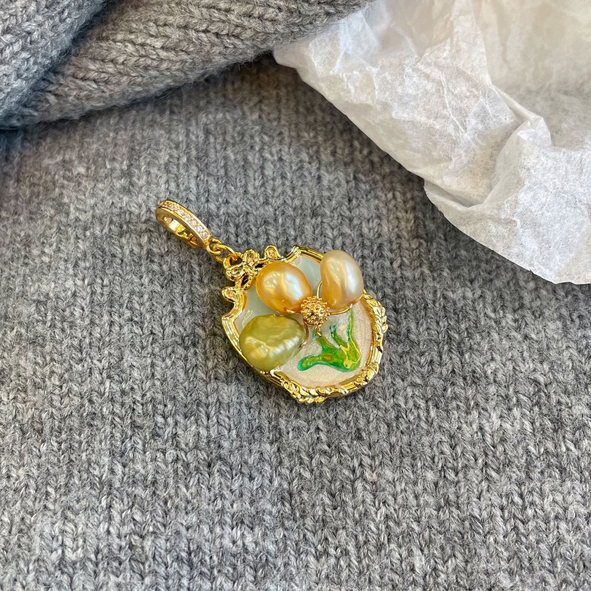 NALA Painted Drip Glaze Universal Buckle Necklace Pendant Universal Buckle Pendant