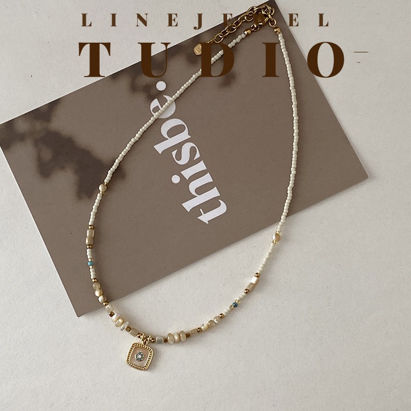 「Lingbai」Original natural shell necklace, niche collarbone chain