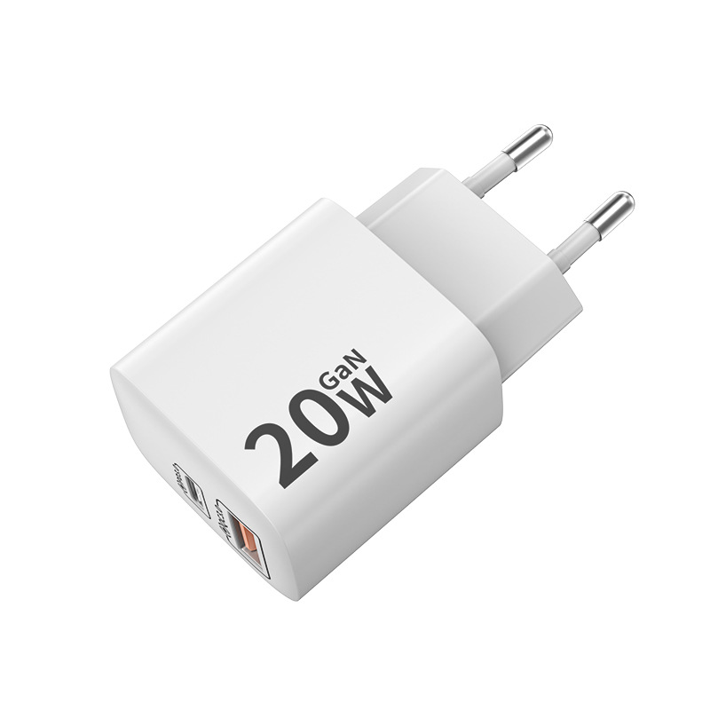 UK/EU plug GaN technology PD fast charging 20W tablet phone charger, suitable for Samsung Apple etc.