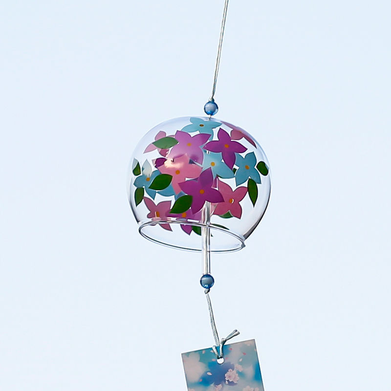 Wishing Wind Chime Decoration Wind Chime Cherry Blossom Glass Transparent Hanging Scenic Spot Scene Layout Wind Chime Student DIY