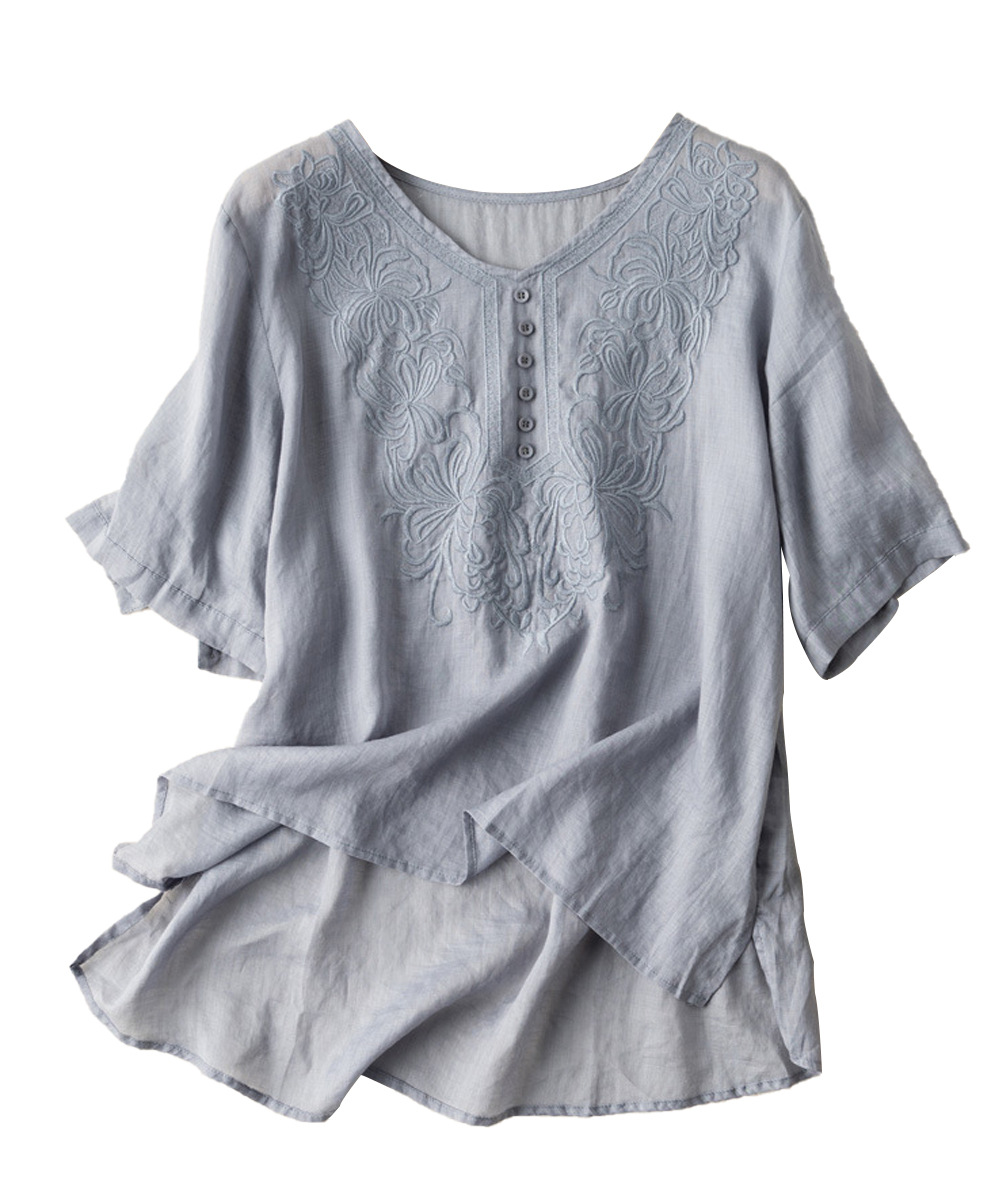 Loose shirt women's spring summer women's embroidered shirt ebay