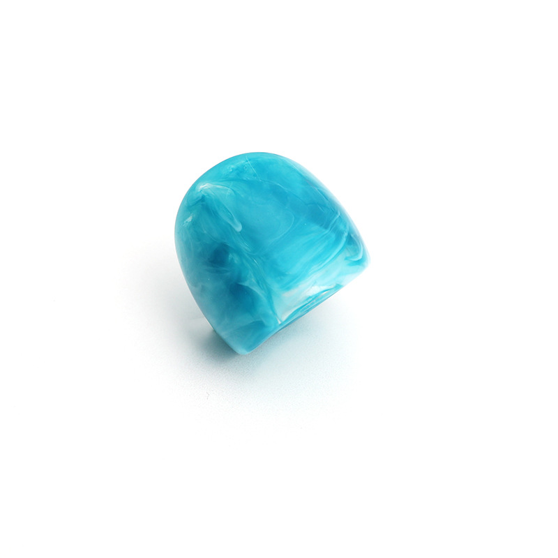 High-quality simple acetate acrylic contrasting color 2-piece ring set exaggerated set