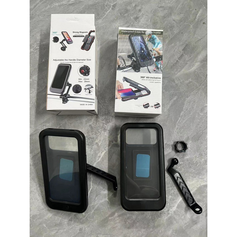 Motorcycle Electric Vehicle Phone Holder Bicycle Waterproof Bag Navigation Touch Screen Telescopic Handlebar Waterproof Bracket