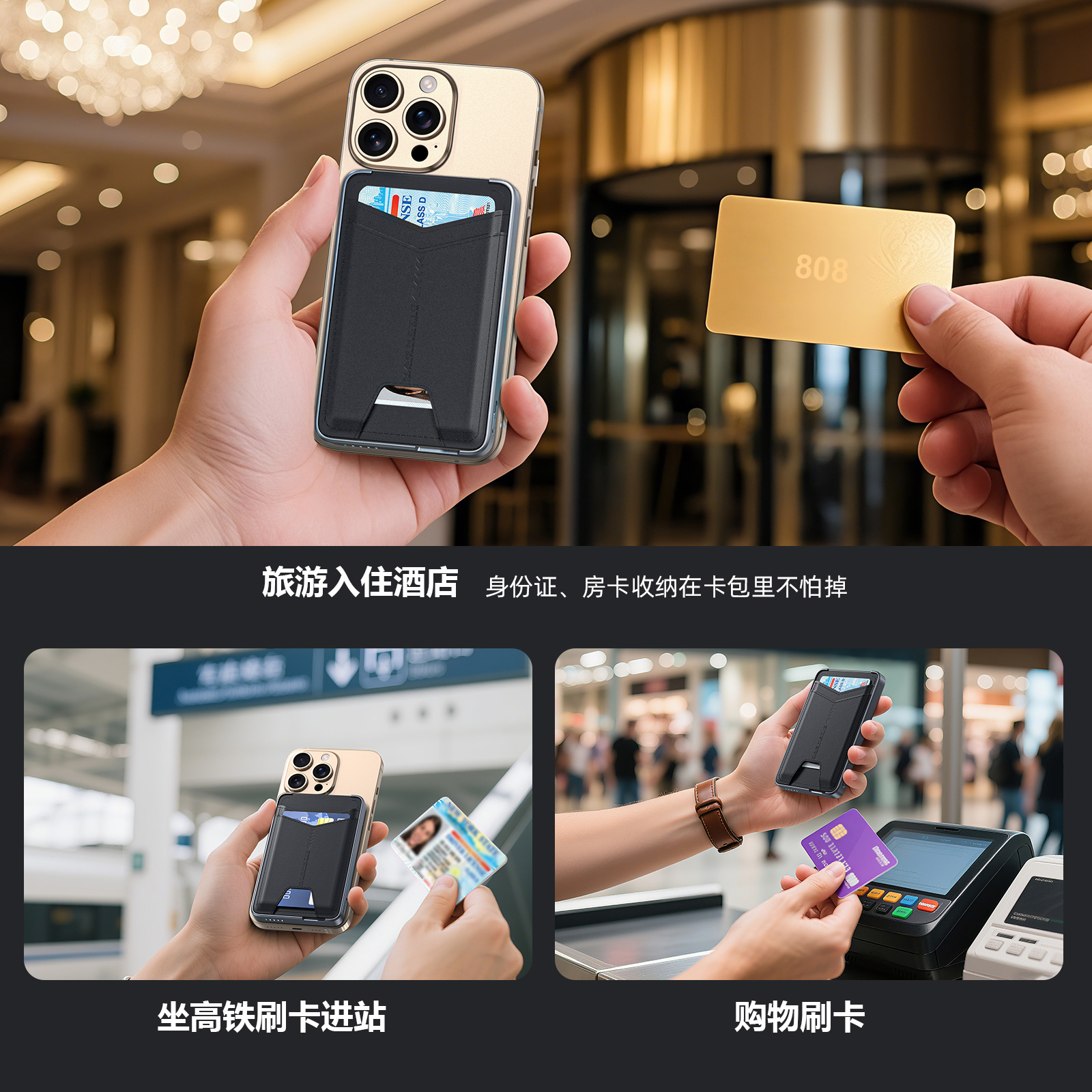 Card Holder Power Bank Phone Stand Magnetic Mini Portable Wireless Multi-in-One Charger Fast Charging