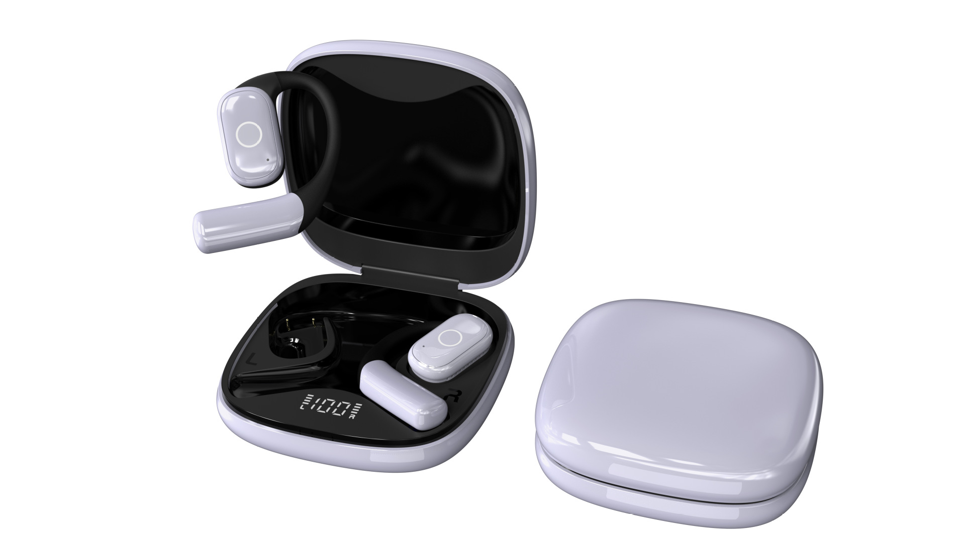 IVANTE Private Mold OW02 Open-Ear Sports Dual-Mic Noise Reduction Waterproof ENC Digital Display Wireless Bluetooth Earbuds