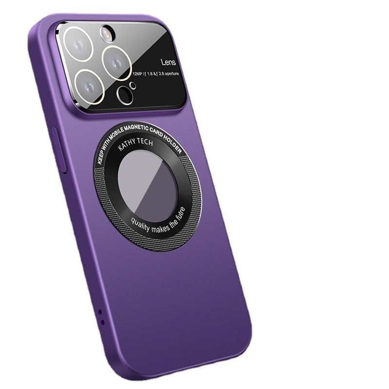 Missing label magnetic large window lens guard case compatible with iPhone 15 phone case frosted Apple 14 charging protective case 13