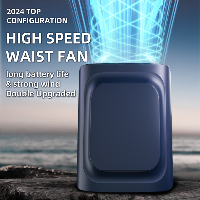12000 Large Capacity Waist Fan Portable Outdoor Mini Waist Air Conditioner Charging Waist Fan