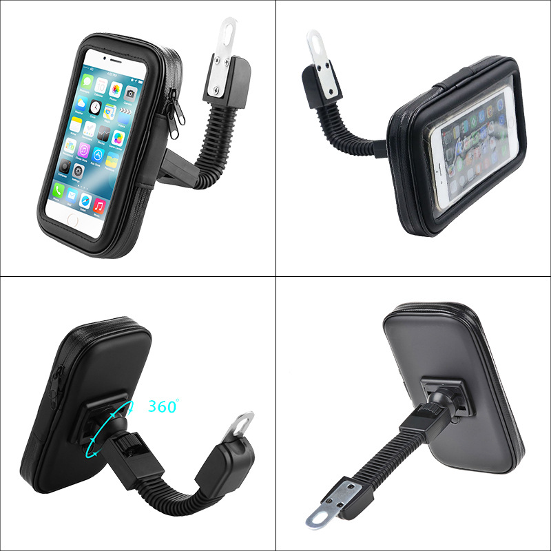 Bicycle phone bag, electric motorcycle scooter rearview mirror navigation mount, waterproof and rainproof phone bag