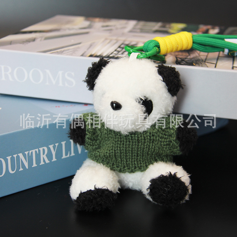 Pilot giant panda pendant panda keychain plush toy backpack charm gift print name custom LOGO