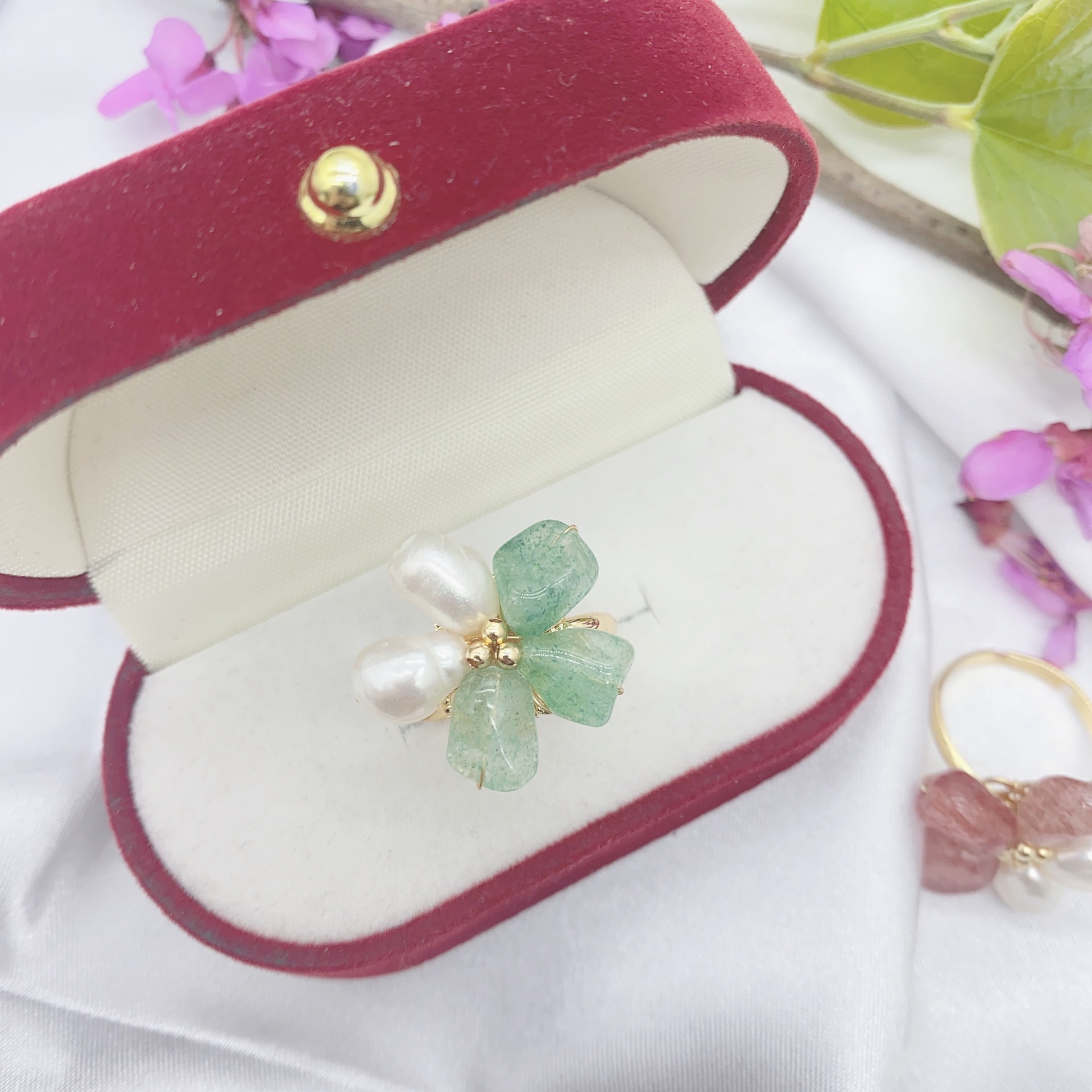 925 Needle Baroque Pearl Five-Petal Flower Earrings Original Design Style Earrings