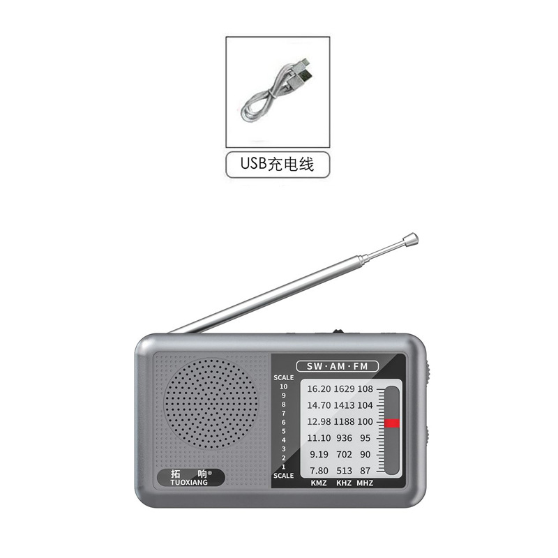 Tuoxiang 6665 Multi-band Pure Radio for Elderly Manual Semiconductor Small Broadcast Rechargeable Mini Portable