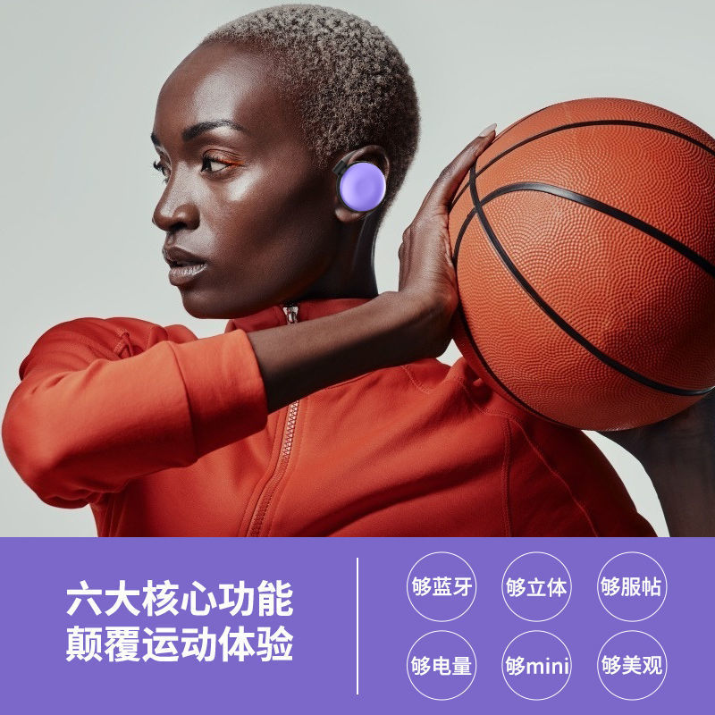 Plug-in portable earphones, won't fall off during outdoor sports, ear-hook wireless Bluetooth, long battery life, dual ear