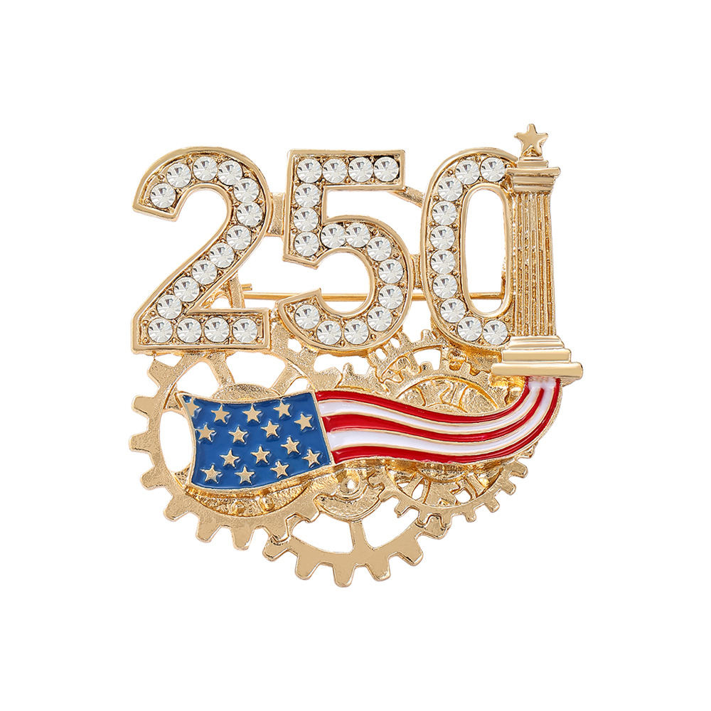 2026 US Founding 250th Anniversary Commemorative Brooch Independence Day Patriotic Medal Corsage Accessory