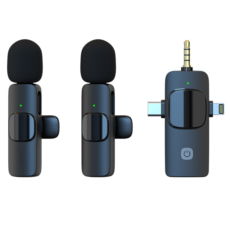 Q8 private mold lapel magnetic clip microphone two-to-two live recording smart noise reduction mini microphone