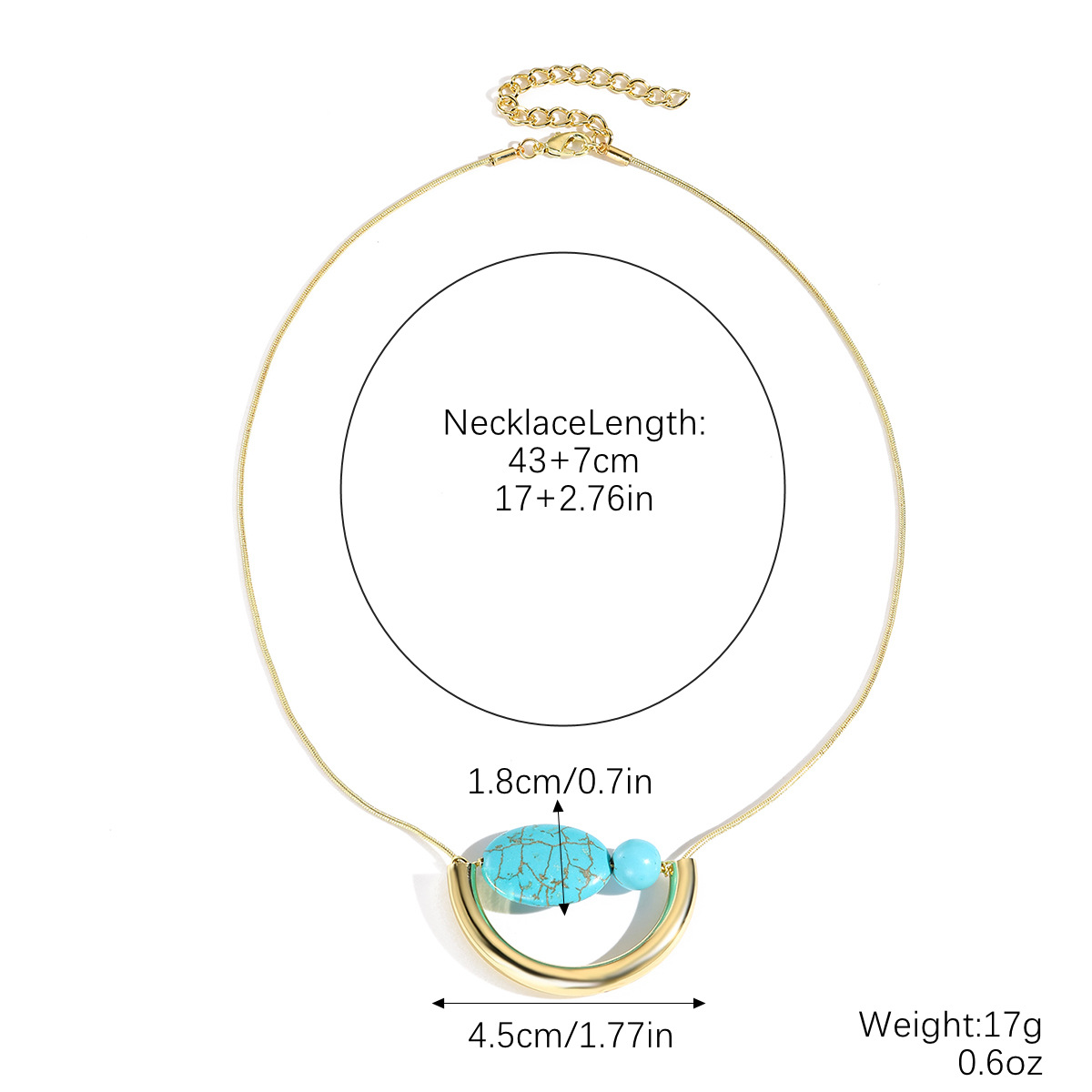 Turquoise necklace Bohemian ethnic style double-layer stacked drop turquoise necklace