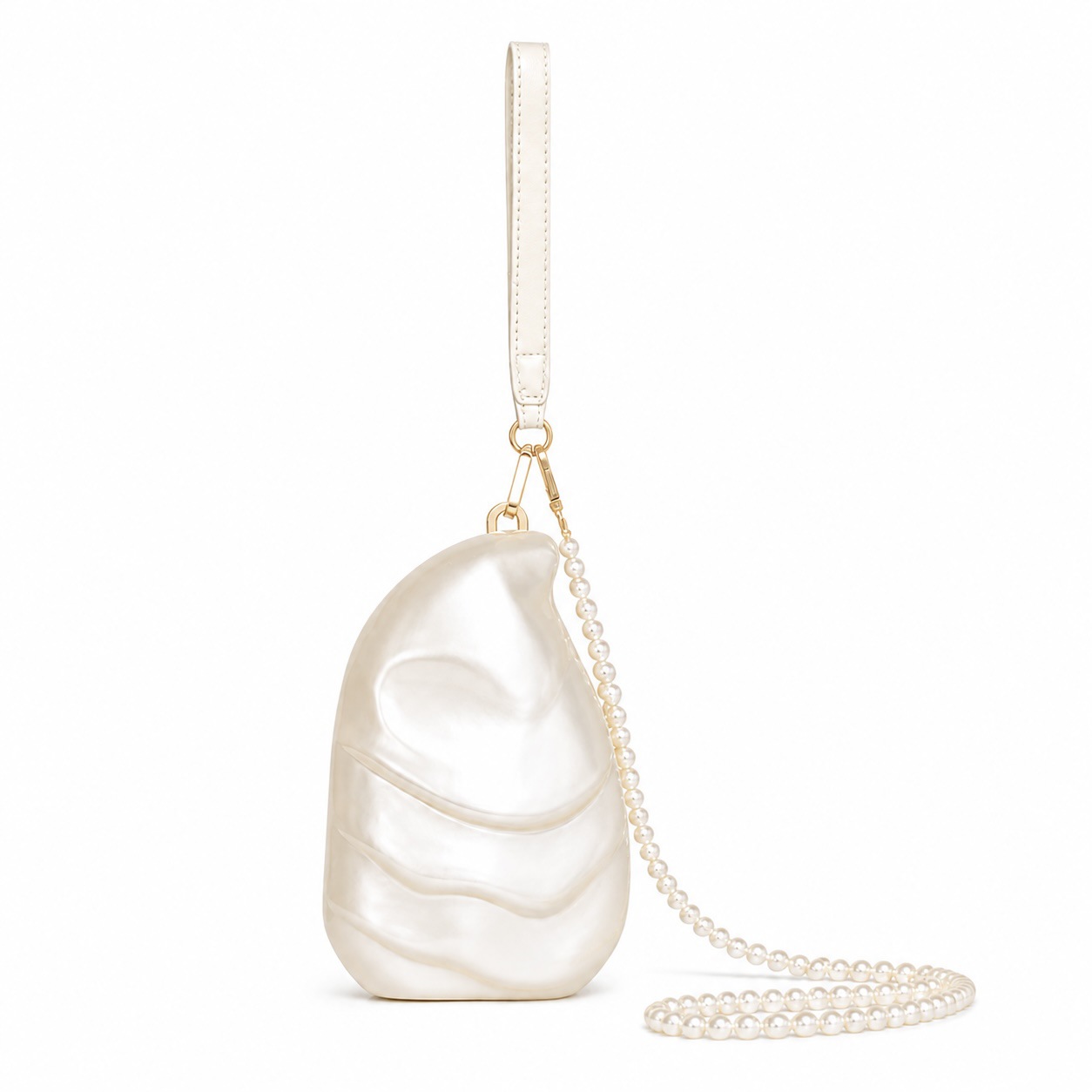 2025 New Women's Single Shoulder Crossbody Bag Irregular Shell Acrylic Bag Wedding Banquet Clutch