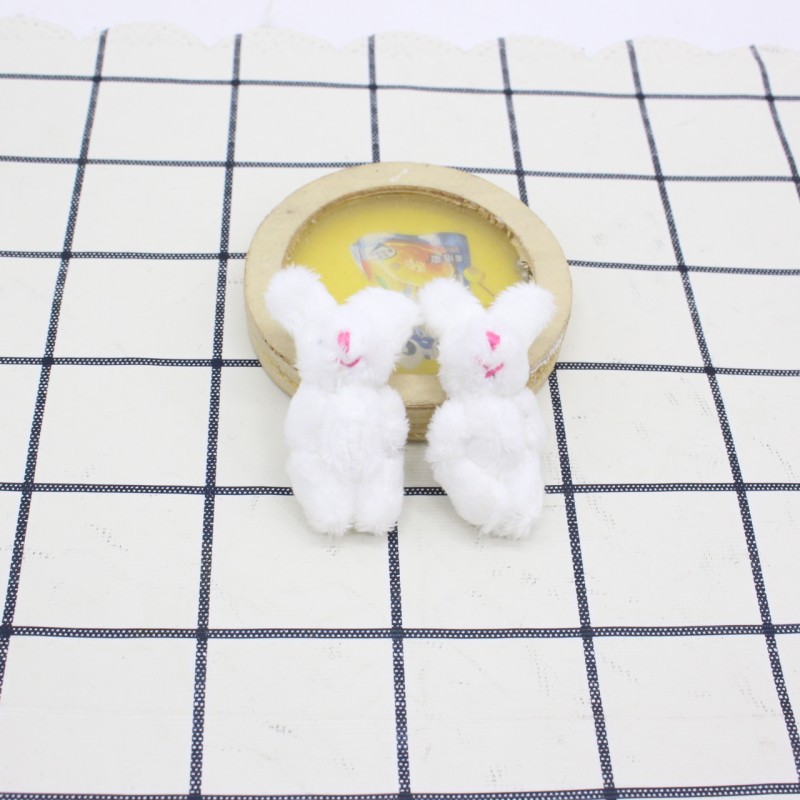 Plush Jointed Rabbit Long Hair Rabbit Plush Charm Wedding Decoration DIY Handmade Accessories Cloth Doll
